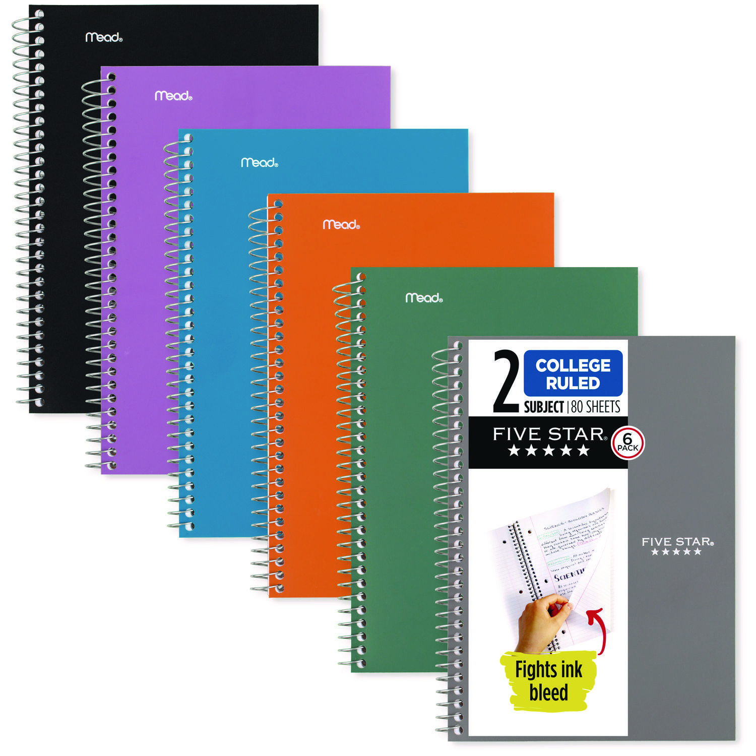NOTEBOOK,2SUB CR,6PK ,AST